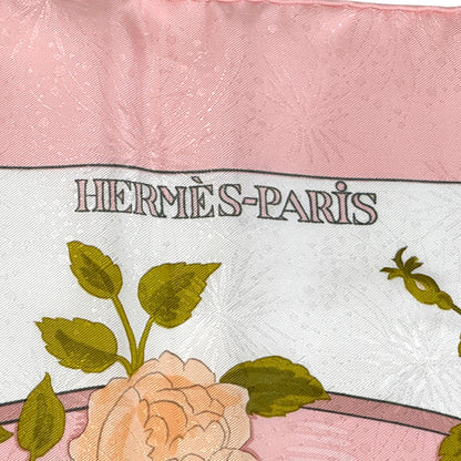 HERMES エルメス カレ90 ROMANTIQUE ロマンティック スカーフ ピンク 花柄 マルチカラー シルク レディース 【中古】