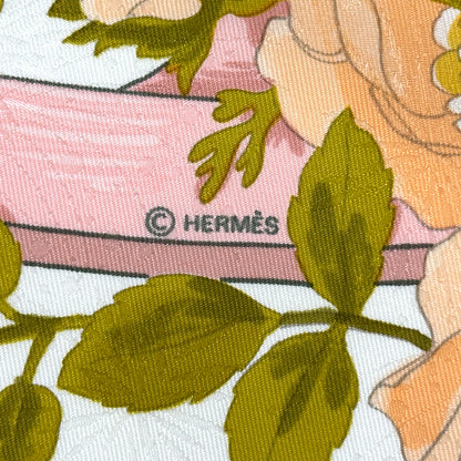 HERMES エルメス カレ90 ROMANTIQUE ロマンティック スカーフ ピンク 花柄 マルチカラー シルク レディース 【中古】