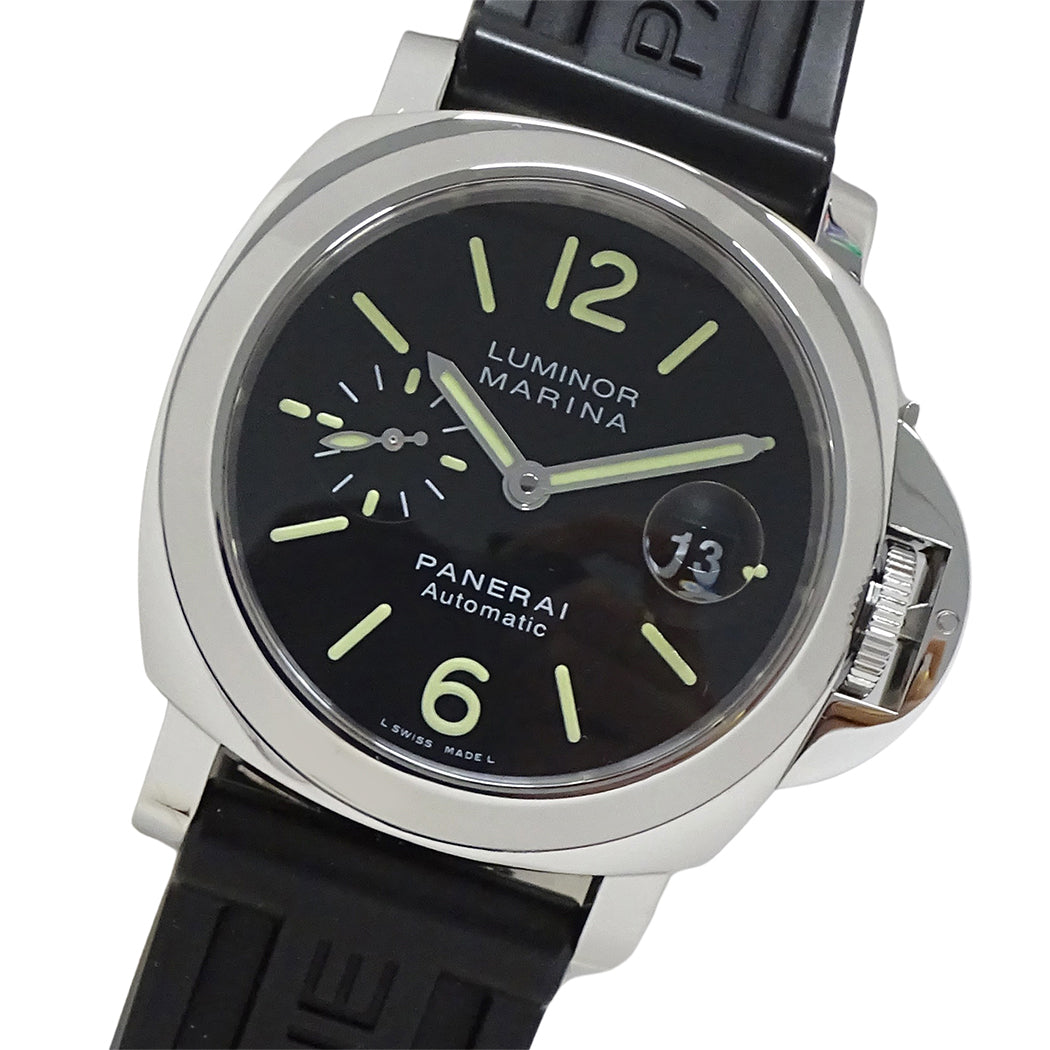 PANERAI パネライ ルミノールマリーナ PAM00104 メンズ 腕時計 自動巻き AT ステンレス ラバー 磨き済み【中古】