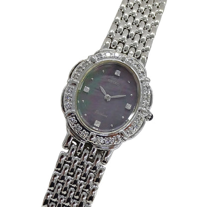 セイコー SEIKO エクセリーヌ 5A50-5190 時計 レディース ブランド ダイヤモンド シェル クオーツ QZ ステンレス SS 磨き済み 【中古】