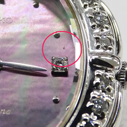 セイコー SEIKO エクセリーヌ 5A50-5190 時計 レディース ブランド ダイヤモンド シェル クオーツ QZ ステンレス SS 磨き済み 【中古】
