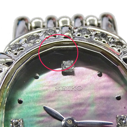 セイコー SEIKO エクセリーヌ 5A50-5190 時計 レディース ブランド ダイヤモンド シェル クオーツ QZ ステンレス SS 磨き済み 【中古】