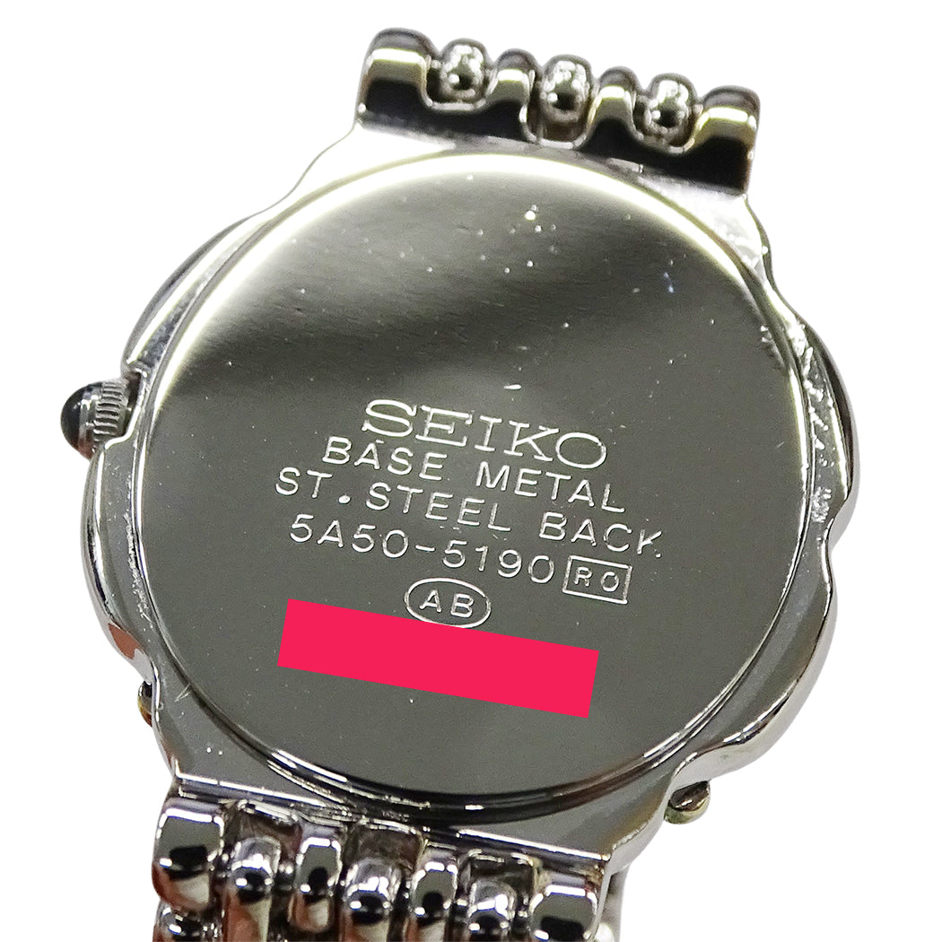 セイコー SEIKO エクセリーヌ 5A50-5190 時計 レディース ブランド ダイヤモンド シェル クオーツ QZ ステンレス SS 磨き済み 【中古】
