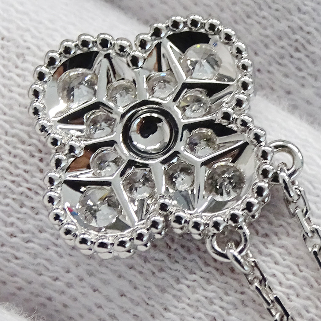 Van Cleef & Arpels ヴァンクリーフ＆アーペル ヴィンテージアルハンブラ ネックレス 750WG ダイヤモンド レディース 磨き済み【中古】