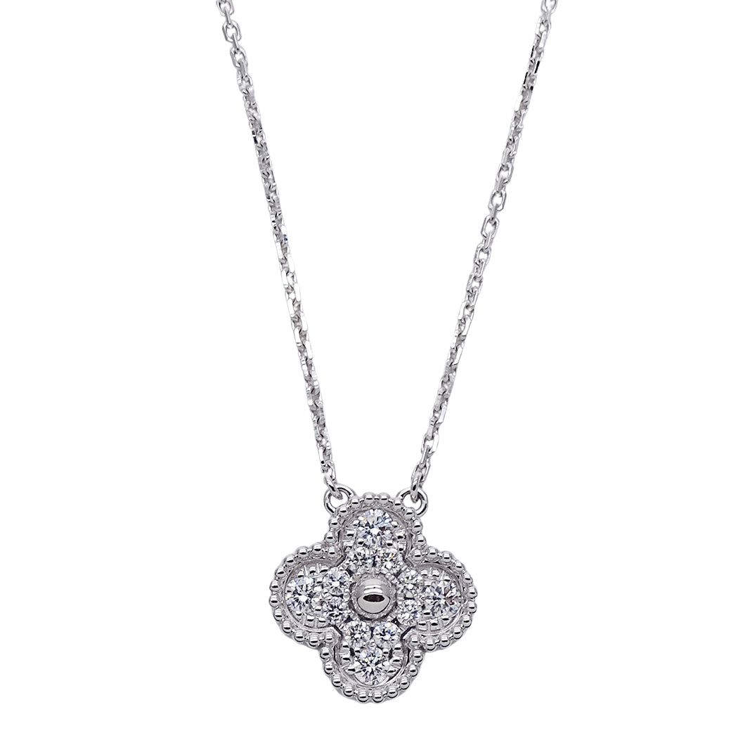 Van Cleef & Arpels ヴァンクリーフ＆アーペル ヴィンテージアルハンブラ ネックレス 750WG ダイヤモンド レディース 磨き済み【中古】