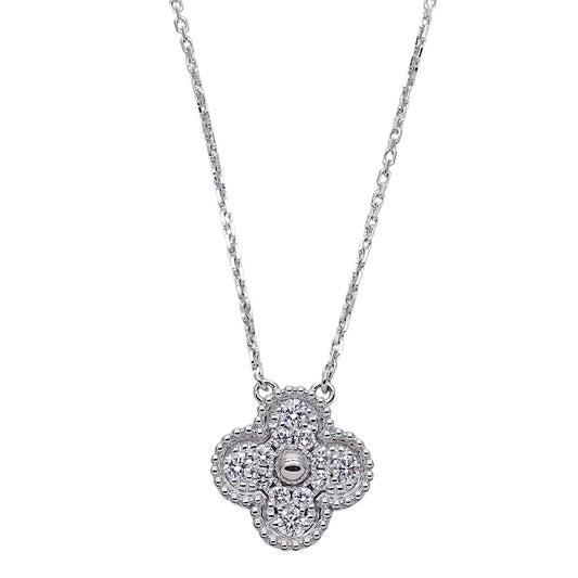 Van Cleef & Arpels ヴァンクリーフ＆アーペル ヴィンテージアルハンブラ ネックレス 750WG ダイヤモンド レディース 磨き済み【中古】