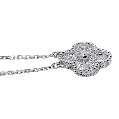 Van Cleef & Arpels ヴァンクリーフ＆アーペル ヴィンテージアルハンブラ ネックレス 750WG ダイヤモンド レディース 磨き済み【中古】