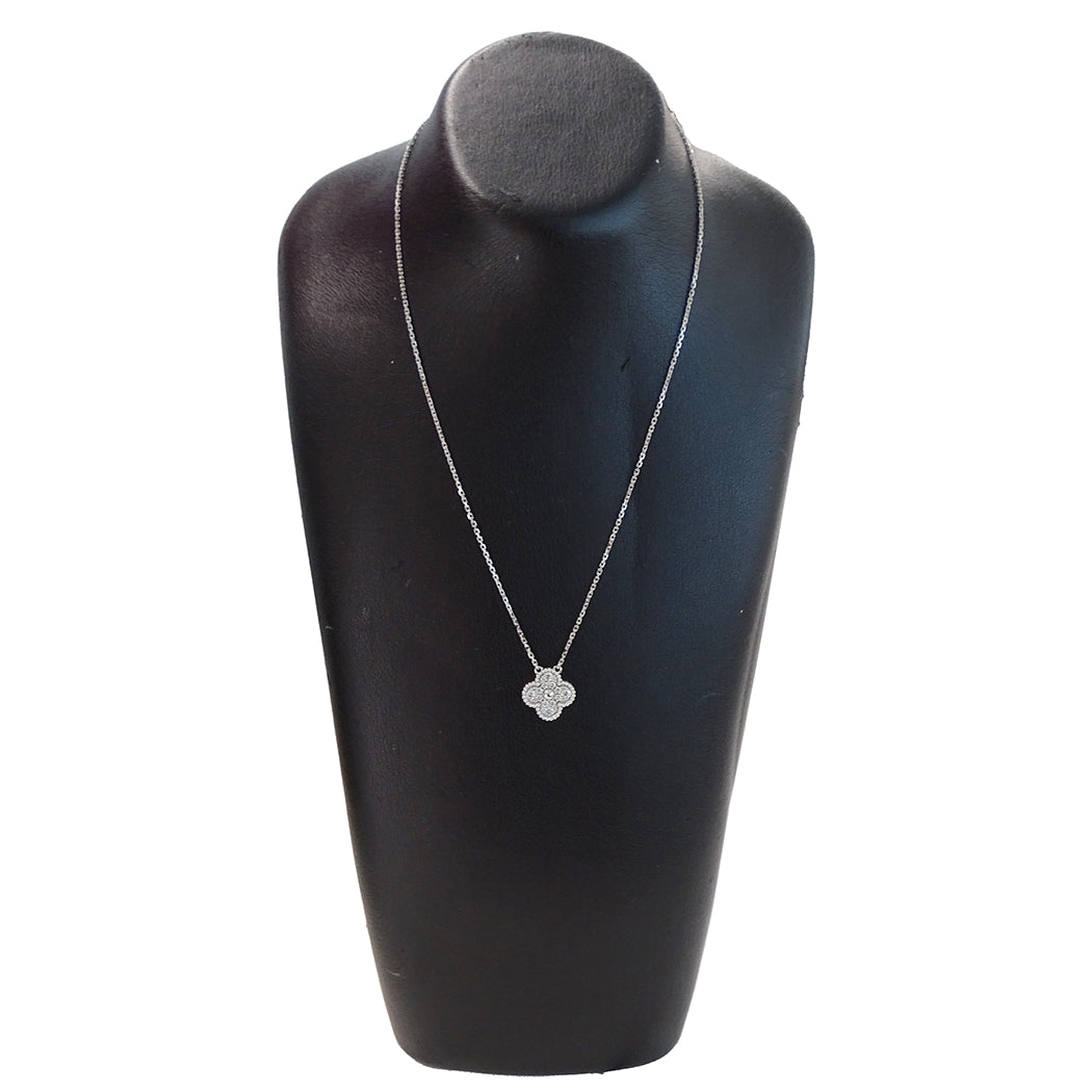 Van Cleef & Arpels ヴァンクリーフ＆アーペル ヴィンテージアルハンブラ ネックレス 750WG ダイヤモンド レディース 磨き済み【中古】