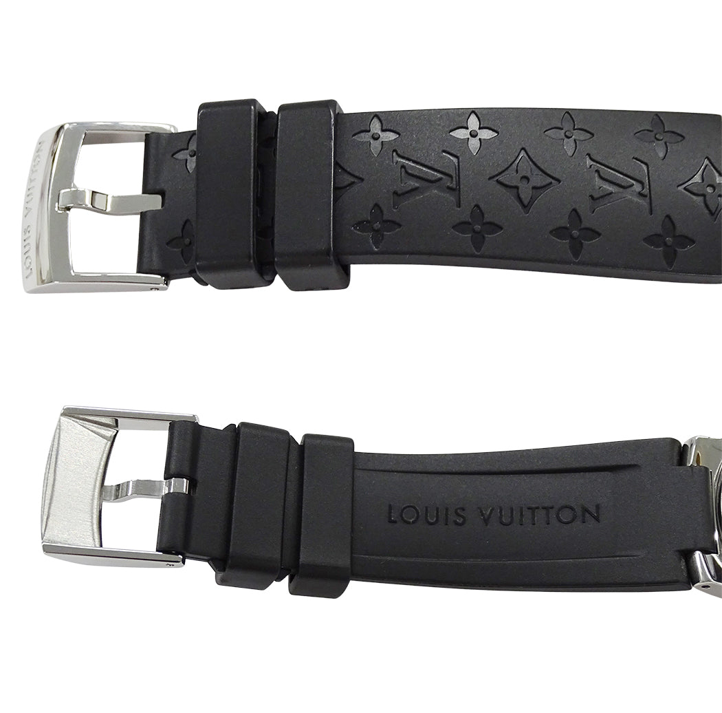 LOUIS VUITTON ルイ・ヴィトン タンブール Q1111 メンズ 腕時計 クオーツ QZ ステンレス レザー 磨き済み【中古】