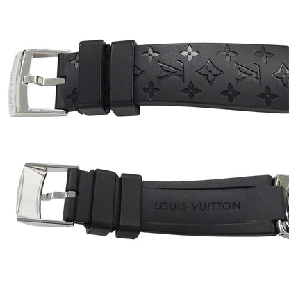 LOUIS VUITTON ルイ・ヴィトン タンブール Q1111 メンズ 腕時計 クオーツ QZ ステンレス レザー 磨き済み【中古】
