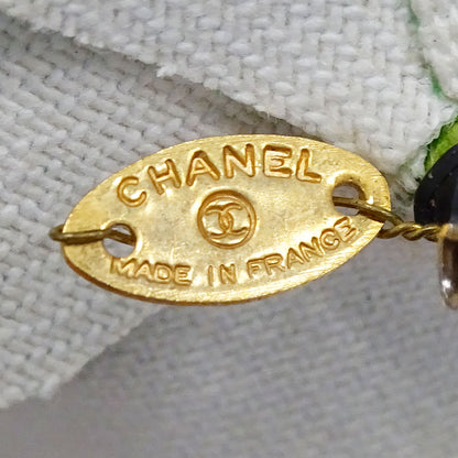 CHANEL シャネル ブローチ カメリア キャンバス グリーン レディース 【中古】