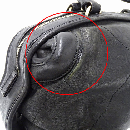 CHANEL シャネル ハンドバッグ ワイルドステッチ ブラック シルバー金具 レザー レディース 【中古】