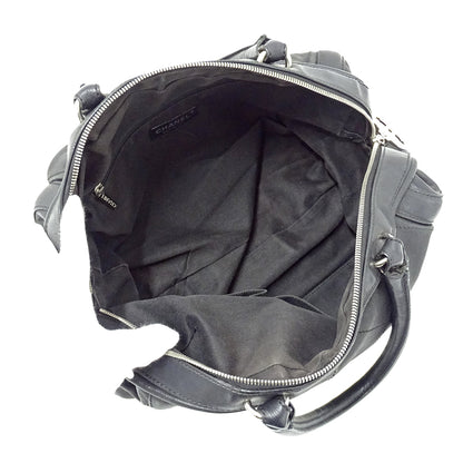 CHANEL シャネル ハンドバッグ ワイルドステッチ ブラック シルバー金具 レザー レディース 【中古】