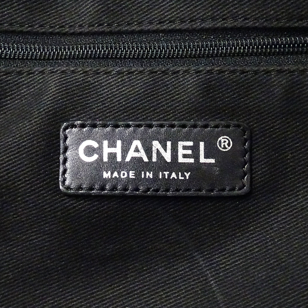 CHANEL シャネル ハンドバッグ ワイルドステッチ ブラック シルバー金具 レザー レディース 【中古】