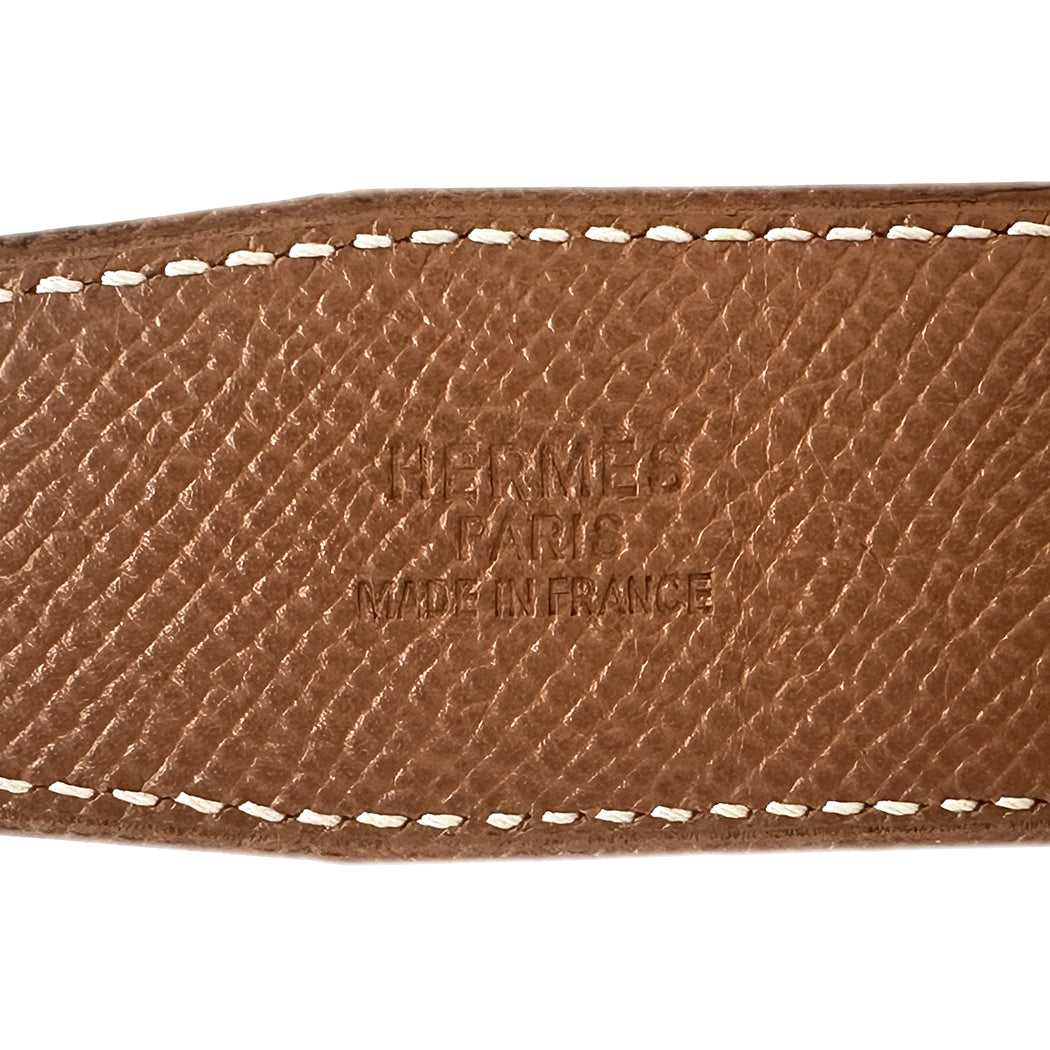 HERMES エルメス Hベルト ベルト ブラック ゴールド金具 ボックスカーフ レディース 【中古】