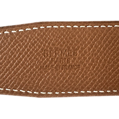 HERMES エルメス Hベルト ベルト ブラック ゴールド金具 ボックスカーフ レディース 【中古】