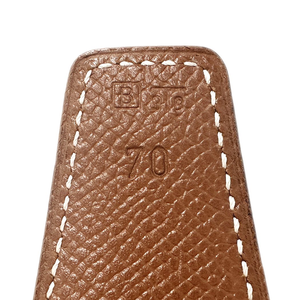 HERMES エルメス Hベルト ベルト ブラック ゴールド金具 ボックスカーフ レディース 【中古】