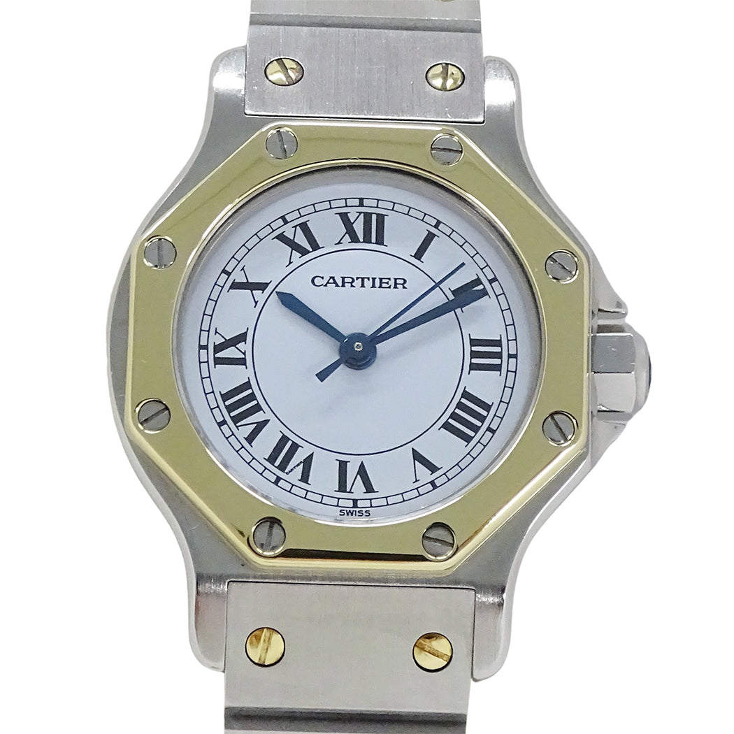 Cartier カルティエ サントス オクタゴン レディース 腕時計 自動巻き AT SS YG 磨き済み【中古】