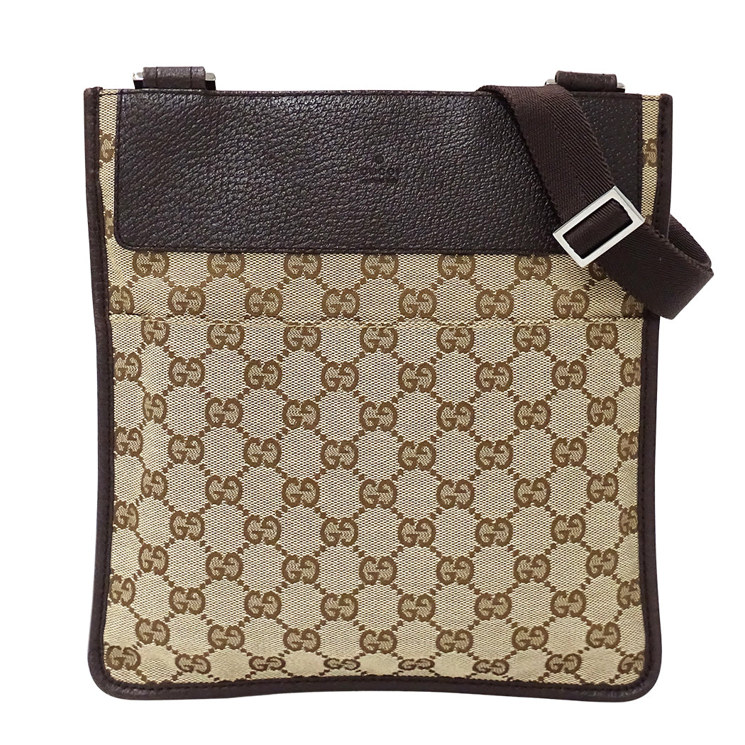 GUCCI グッチ ショルダーバッグ ベージュ ブラウン 27639 GGキャンバス レディース 【中古】