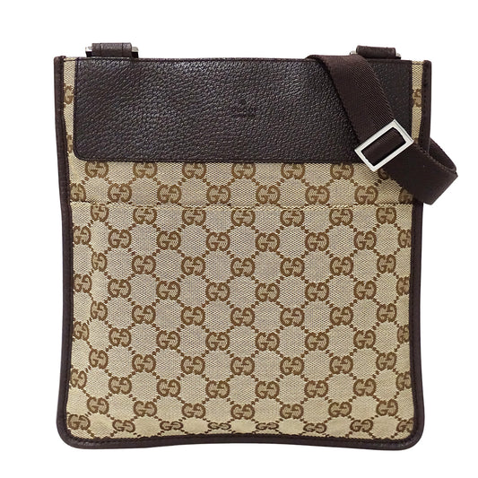 GUCCI グッチ ショルダーバッグ ベージュ ブラウン 27639 GGキャンバス レディース 【中古】