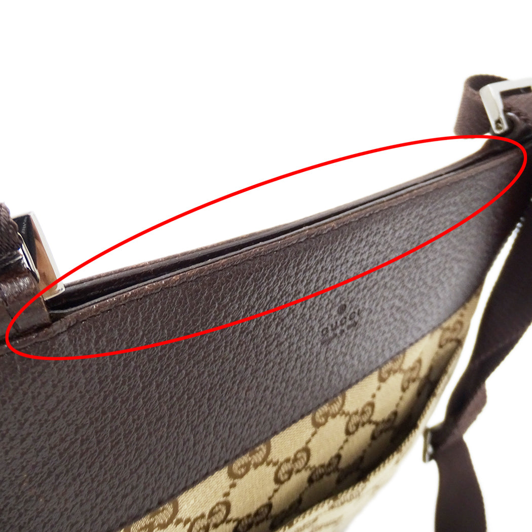GUCCI グッチ ショルダーバッグ ベージュ ブラウン 27639 GGキャンバス レディース 【中古】
