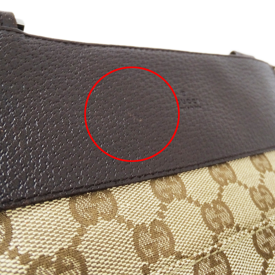 GUCCI グッチ ショルダーバッグ ベージュ ブラウン 27639 GGキャンバス レディース 【中古】