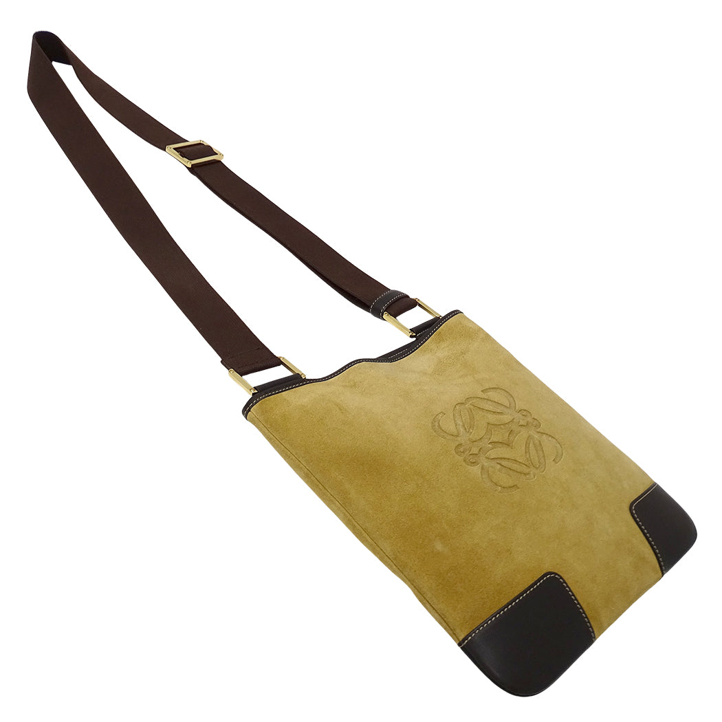 LOEWE ロエベ ショルダーバッグ ベージュ スエード レディース 【中古】