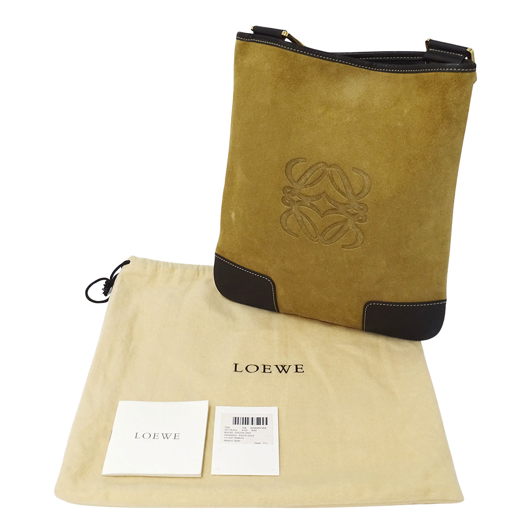 LOEWE ロエベ ショルダーバッグ ベージュ スエード レディース 【中古】