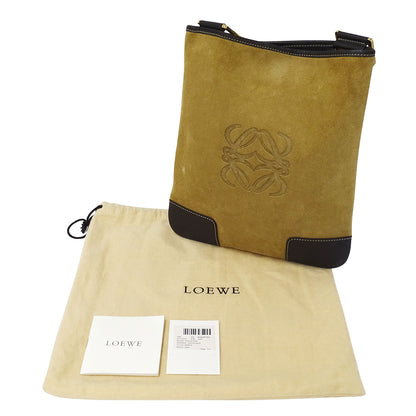 LOEWE ロエベ ショルダーバッグ ベージュ スエード レディース 【中古】