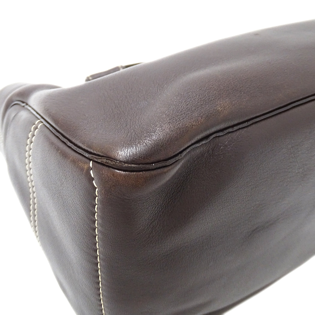 CELINE セリーヌ ハンドバッグ ブギーバッグ ダークブラウン レザー レディース 【中古】