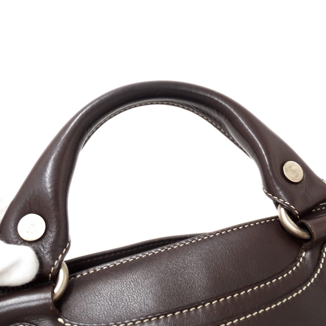 CELINE セリーヌ ハンドバッグ ブギーバッグ ダークブラウン レザー レディース 【中古】