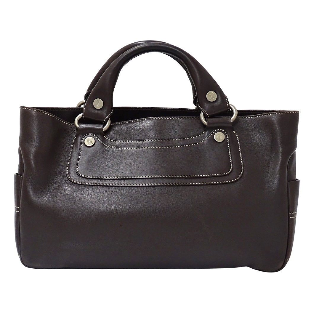 CELINE セリーヌ ハンドバッグ ブギーバッグ ダークブラウン レザー レディース 【中古】