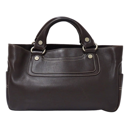 CELINE セリーヌ ハンドバッグ ブギーバッグ ダークブラウン レザー レディース 【中古】