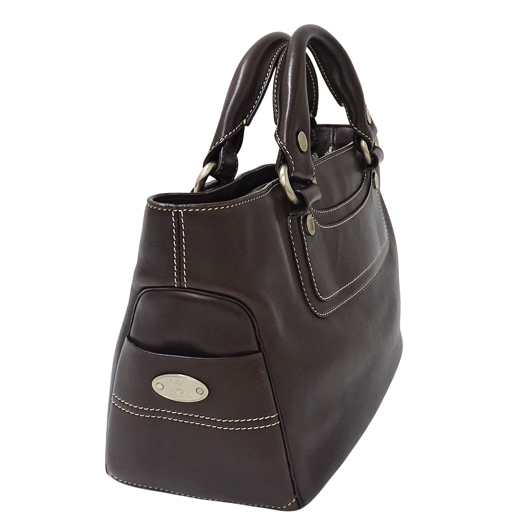 CELINE セリーヌ ハンドバッグ ブギーバッグ ダークブラウン レザー レディース 【中古】