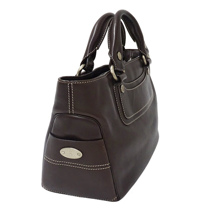 CELINE セリーヌ ハンドバッグ ブギーバッグ ダークブラウン レザー レディース 【中古】