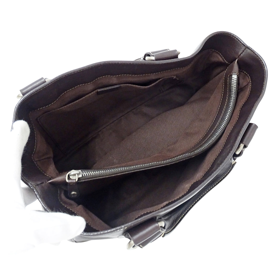 CELINE セリーヌ ハンドバッグ ブギーバッグ ダークブラウン レザー レディース 【中古】