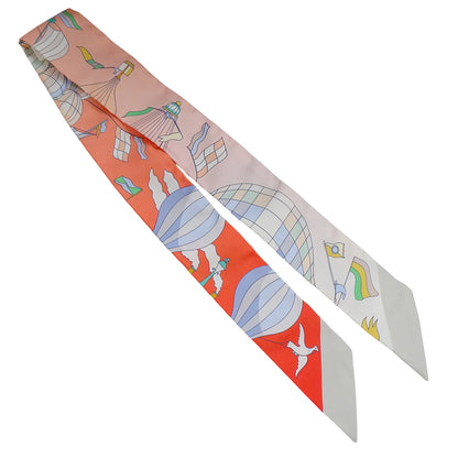 HERMES エルメス ツイリー Les Folies du Ciel 大空の狂気 スカーフ マルチ 061722S 14 シルク レディース 【中古】
