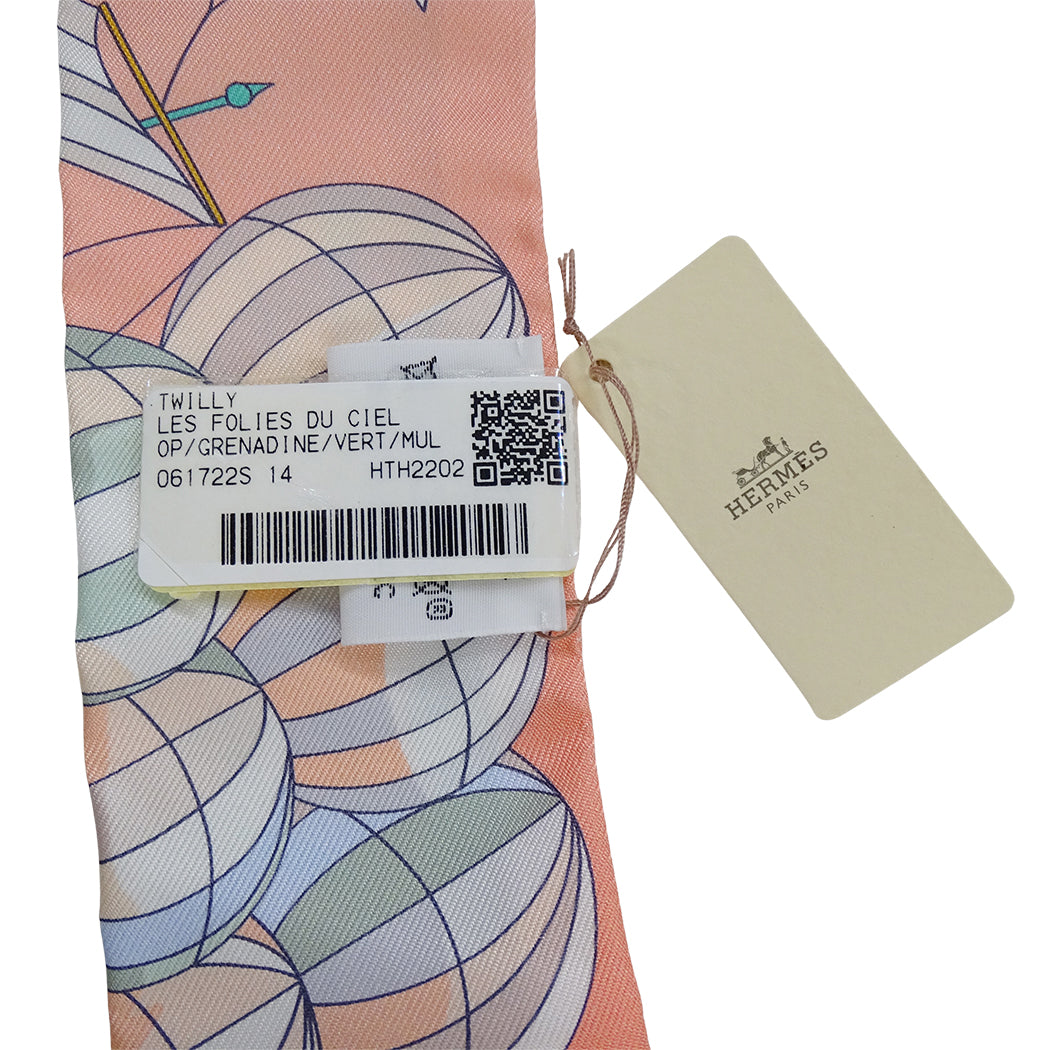 HERMES エルメス ツイリー Les Folies du Ciel 大空の狂気 スカーフ マルチ 061722S 14 シルク レディース 【中古】
