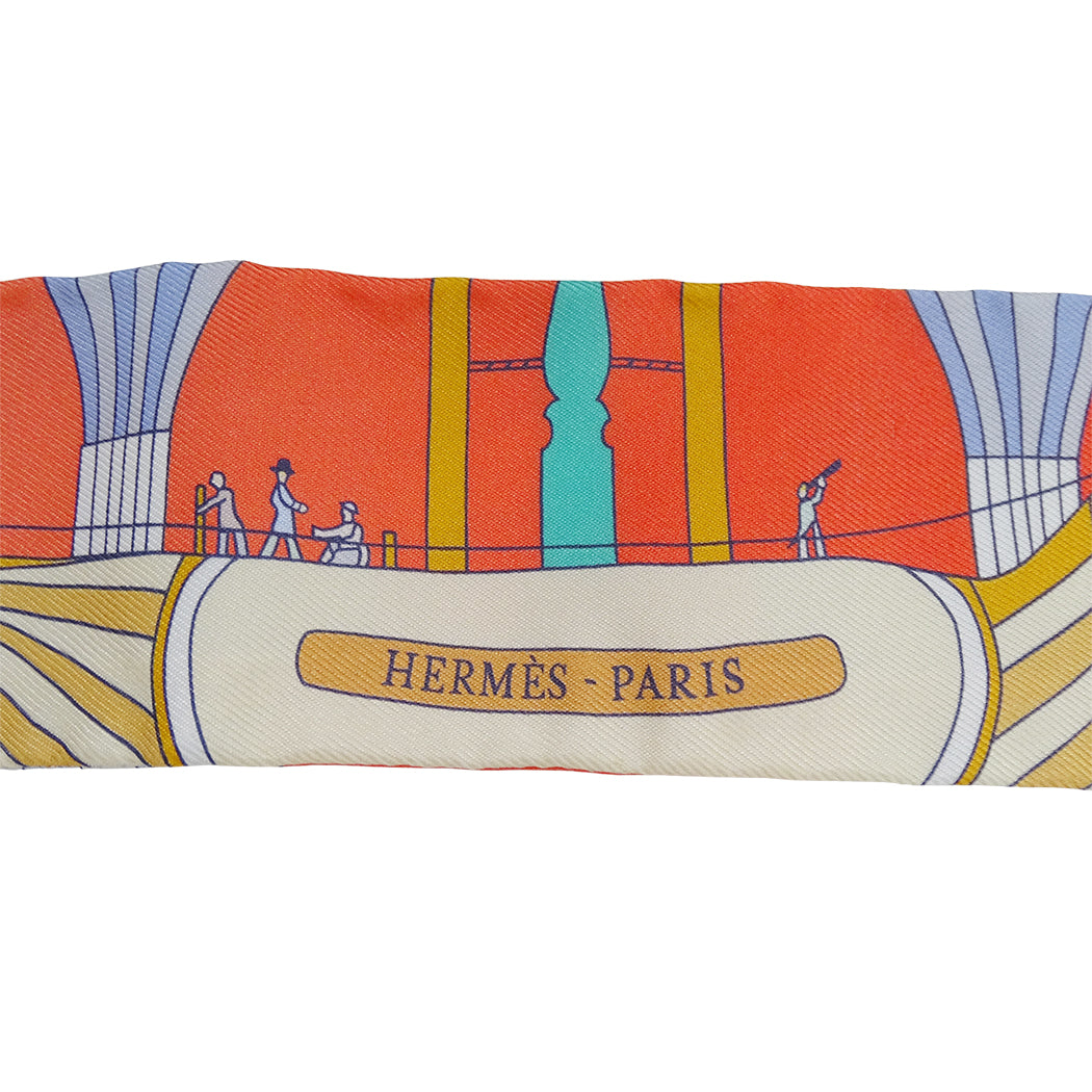 HERMES エルメス ツイリー Les Folies du Ciel 大空の狂気 スカーフ マルチ 061722S 14 シルク レディース 【中古】