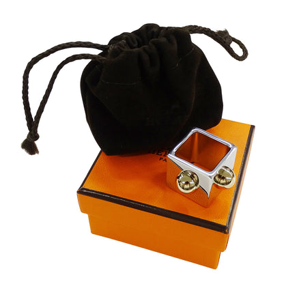 HERMES エルメス コリエ ド シアン キューブ スカーフリング シルバー ゴールド レディース 【中古】