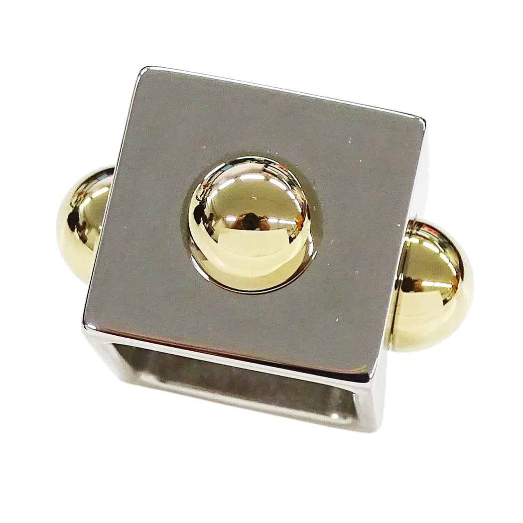 HERMES エルメス コリエ ド シアン キューブ スカーフリング シルバー ゴールド レディース 【中古】