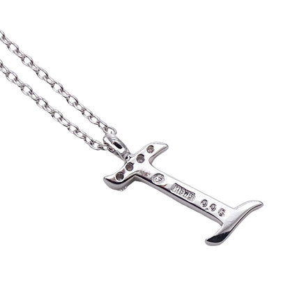 La Soma ラソマ ネックレス K18WG ダイヤモンド イニシャル "I" レディース 磨き済み【中古】