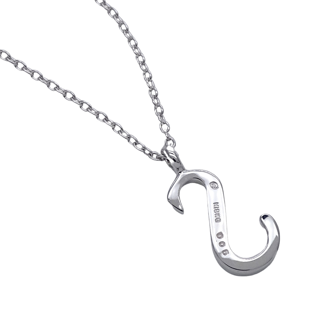 La Soma ラソマ ネックレス K18WG ダイヤモンド イニシャル "S" レディース 磨き済み【中古】