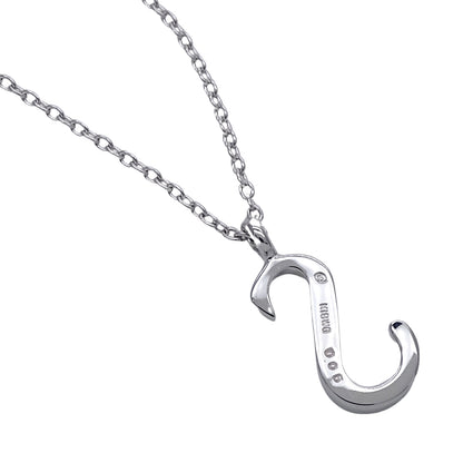 La Soma ラソマ ネックレス K18WG ダイヤモンド イニシャル "S" レディース 磨き済み【中古】