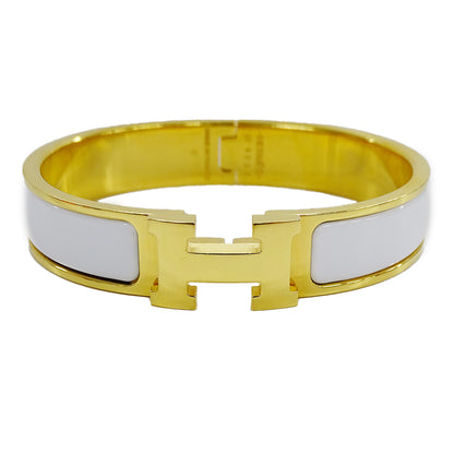 HERMES エルメス バングル クリックH GP ゴールド ホワイト レディース 【中古】