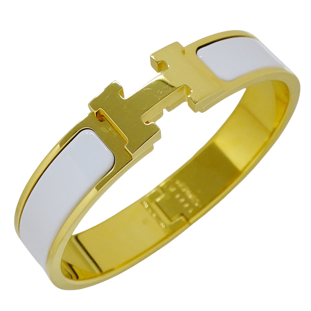 HERMES エルメス バングル クリックH GP ゴールド ホワイト レディース 【中古】