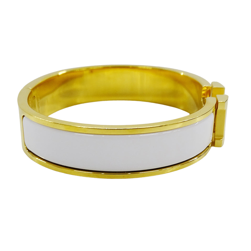 HERMES エルメス バングル クリックH GP ゴールド ホワイト レディース 【中古】