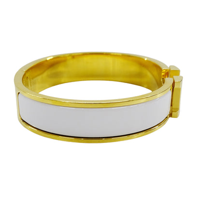 HERMES エルメス バングル クリックH GP ゴールド ホワイト レディース 【中古】