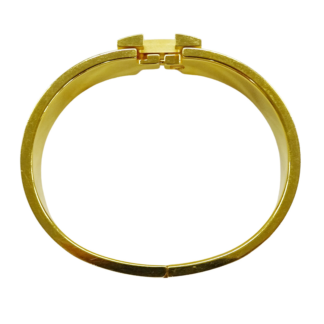 HERMES エルメス バングル クリックH GP ゴールド ホワイト レディース 【中古】