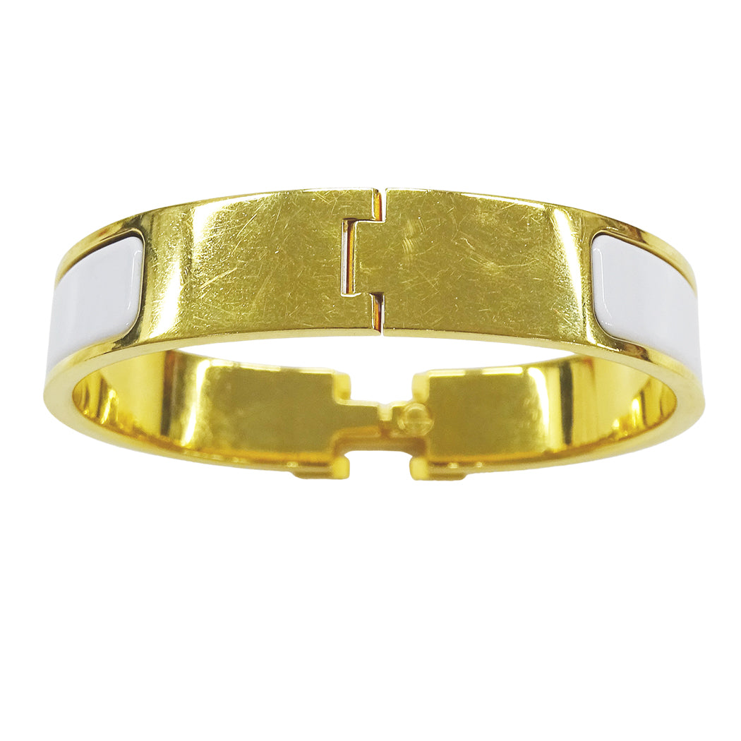 HERMES エルメス バングル クリックH GP ゴールド ホワイト レディース 【中古】